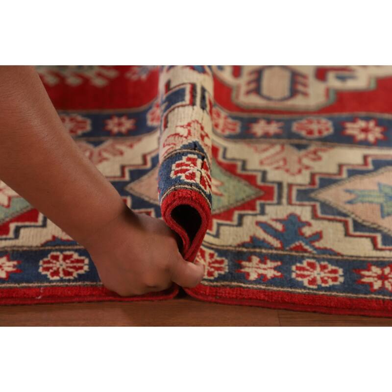 Red Kazak Rug Hand-Knotted Living Room Wool Carpet - 8'3"x 11'0"