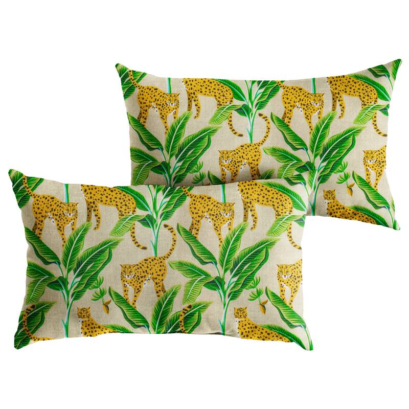 Cheetah Knife Edge Lumbar Pillows (Set of 2) by Havenside Home