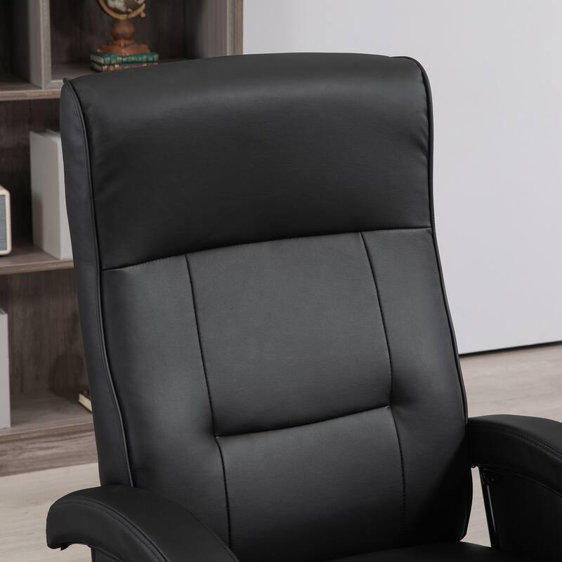 Modern Lounge Chair PU Leather Swivel Recliner Chair Padded Armchair with Footrest and Adjustable Backrest
