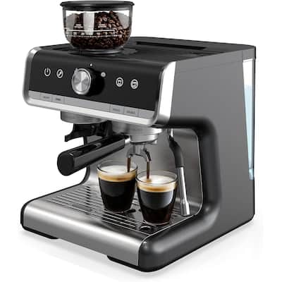 20 Bar Semi Automatic Espresso Machine With Grinder and Milk Frother Wand
