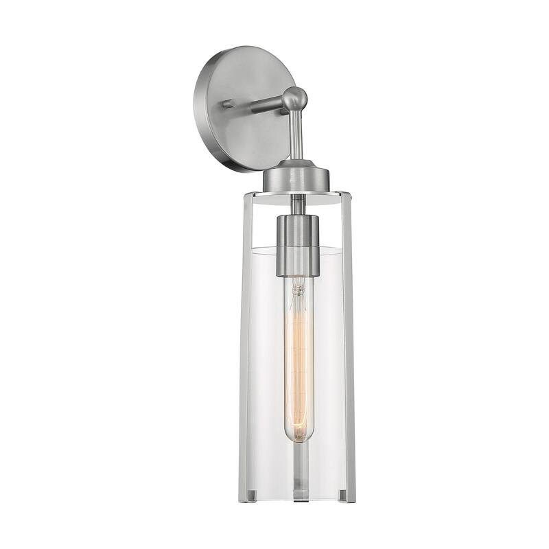 Marina - 1 Light Sconce with Clear Glass - Brushed Nickel Finish