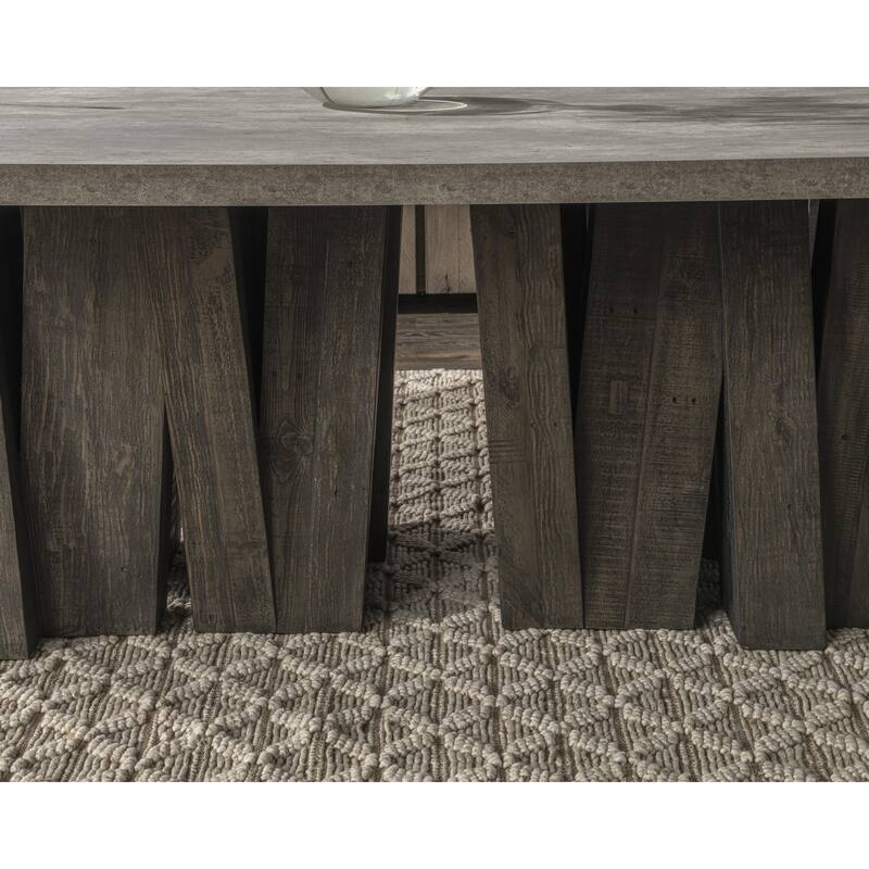 Classic Home Simone 94" Reclaimed Pine Wood Dining Table in Antique Gray