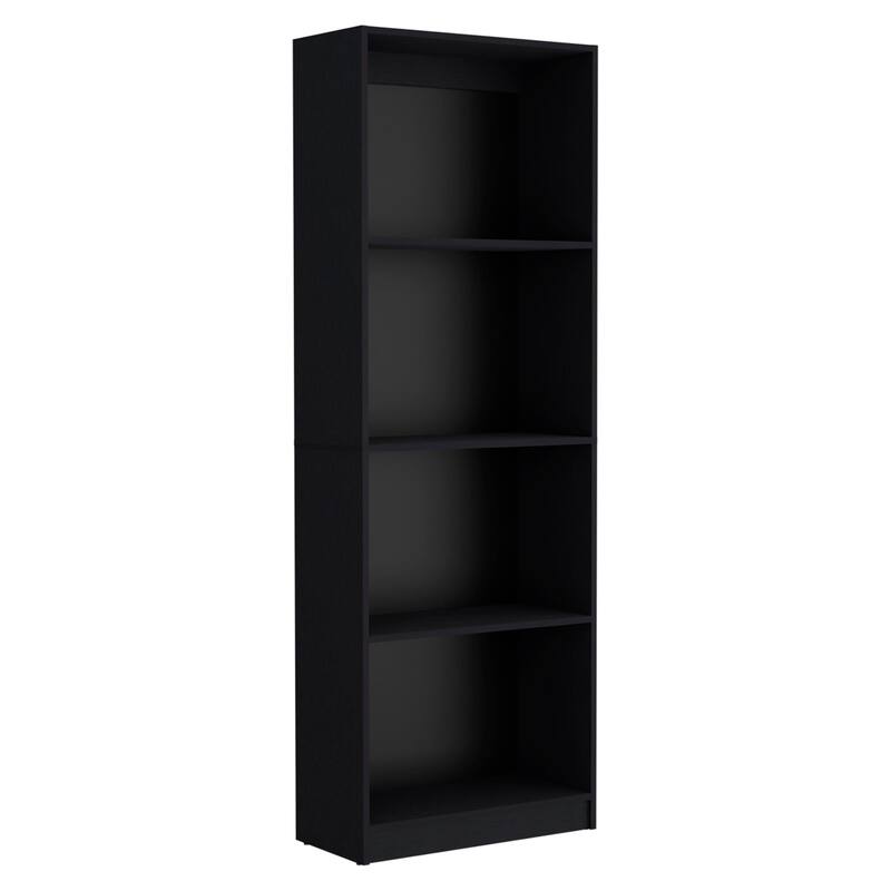 FM FURNITURE Avra 3 Piece Living Room Set with Sutton Bookcase + Sutton 4 Shelves Bookcase + Sutton Slim Bookcase, Black