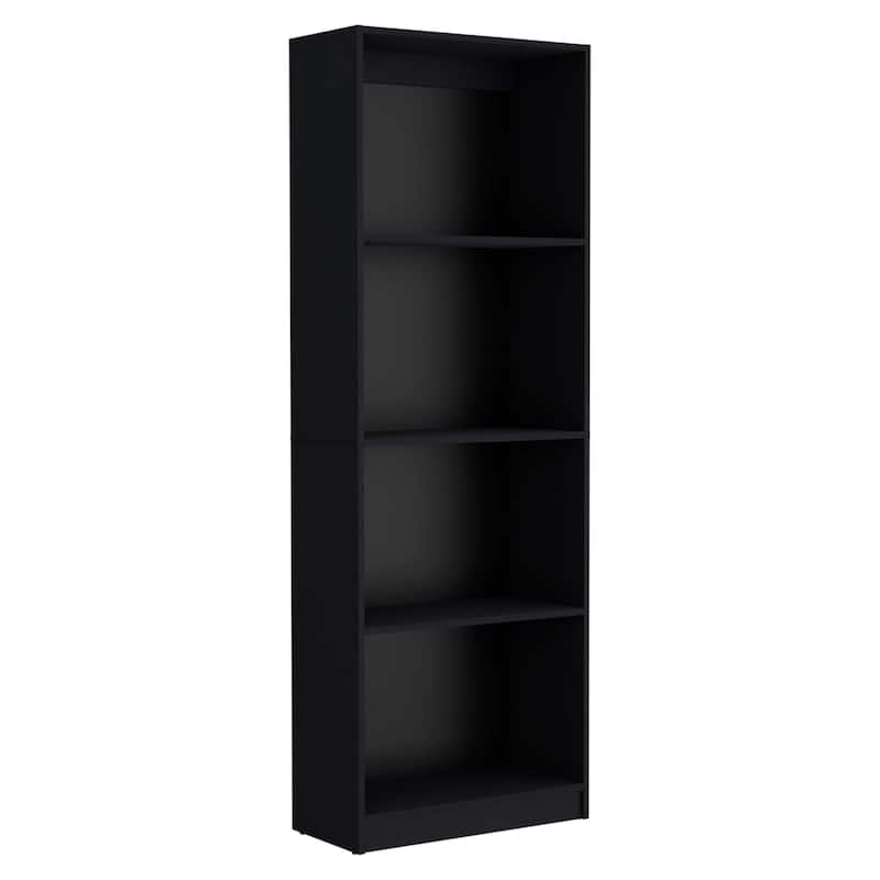 FM FURNITURE Elida 3 Piece Living Room Set with Sutton Bookcase + 2 Sutton Slim Bookcase, Black