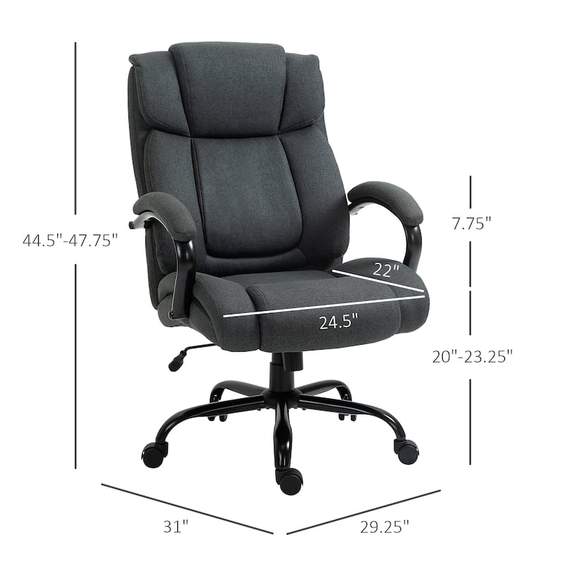 Vinsetto Big and Tall Executive Office Chair High Back Computer Desk Chair Ergonomic Swivel Chair with Linen Fabric