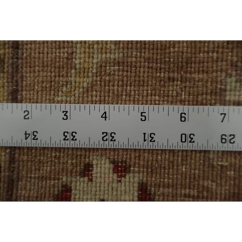 Hand Knotted Oriental 100% Wool Carpet Traditional Floral Beige & Ivories Peshawar Area Rug - 8' 4'' X 6' 2''