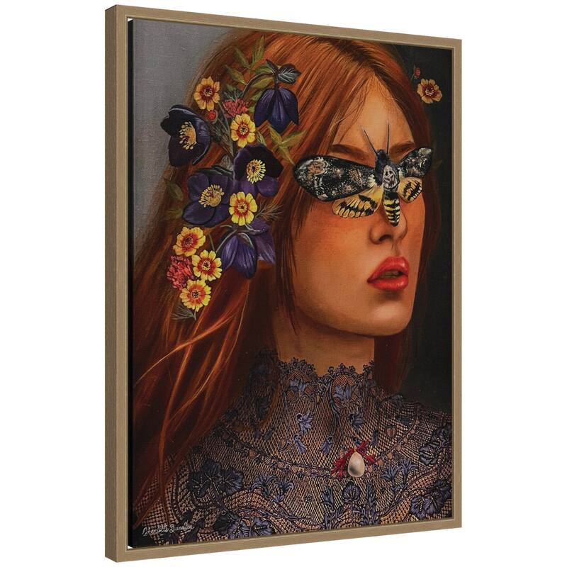 Kate and Laurel Autumn by Charlotte Brindley Framed Canvas Wall Art Print - 18x24 - Gold