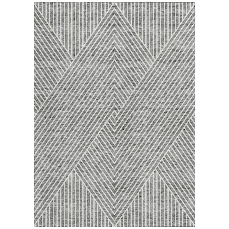 HomeRoots Geometric Transitional Rectangle Outdoor Rug