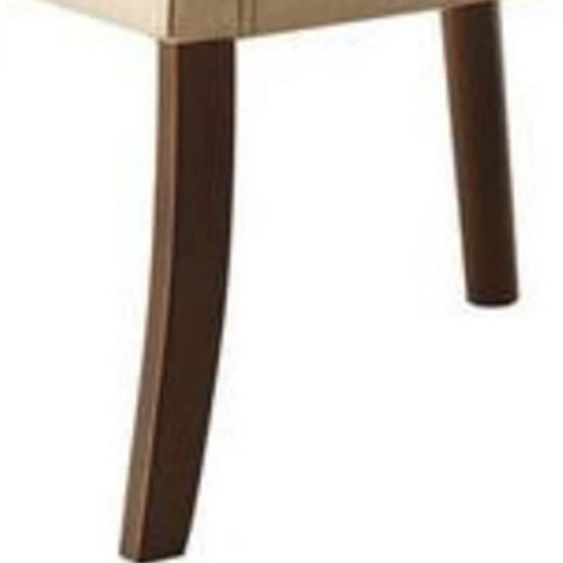 Brown/Ivory Fabric Upholstered Wood Frame Dining Chair, Set of 2, Sturdy Dining Chair for Dining Rooms - 17.5