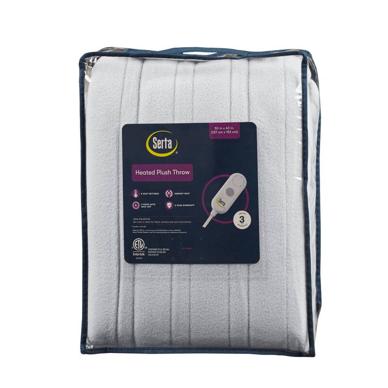 Fleece to Sherpa Heated Throw by Serta