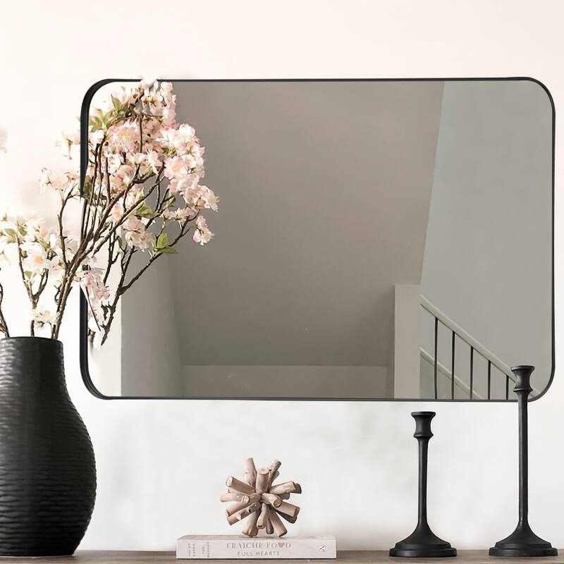 Modern Deep Rectangle Round Corner Wall Mirrors for Bathroom Mirror