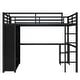 preview thumbnail 10 of 9, Black Queen Loft Bed with Built-in Wardrobe, Desk, and Storage Shelves, Space-Saving Design