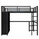 preview thumbnail 16 of 19, Queen Size Loft Bed Frame with Built-in Wardrobe