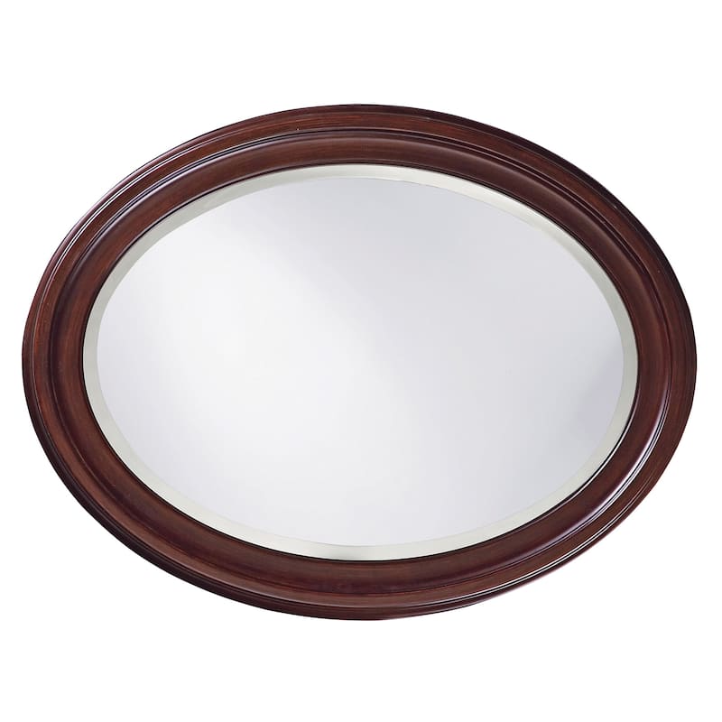 Allan Andrews Oval Chocolate Brown Wood Framed George Wall Mirror