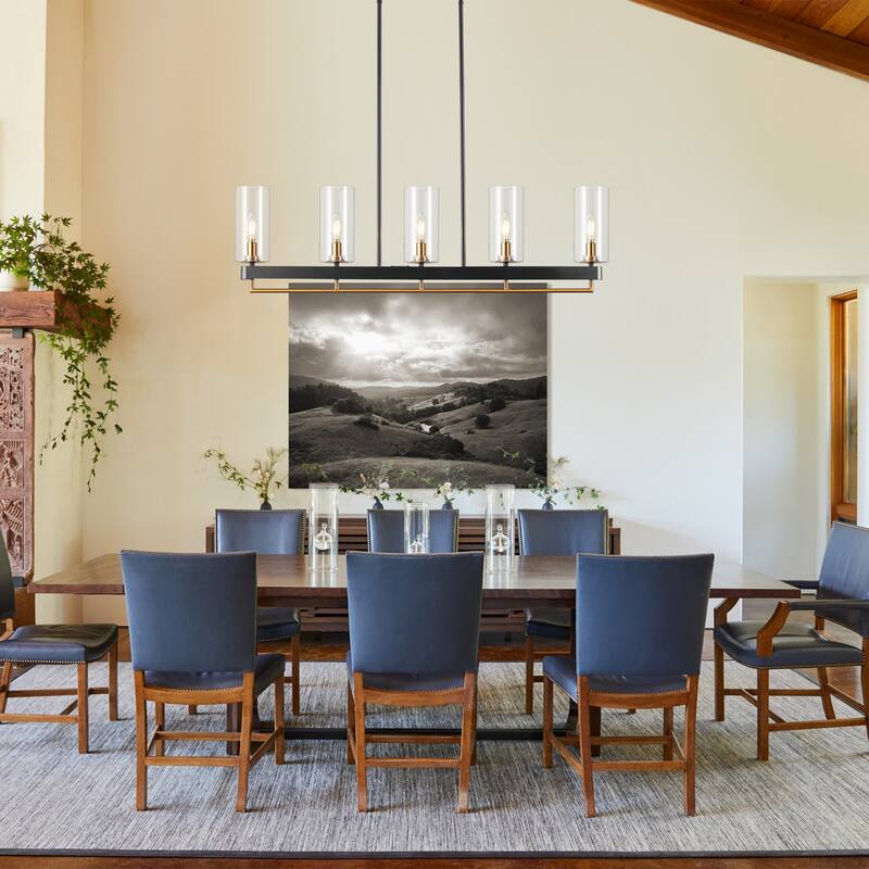 Black Gold Kitchen Pendant Lighting Linear Chandeliers For Dining Room