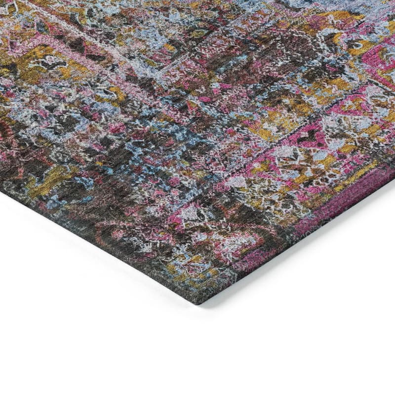 Machine Washable Indoor/Outdoor Boho Traditional Chantille Rug