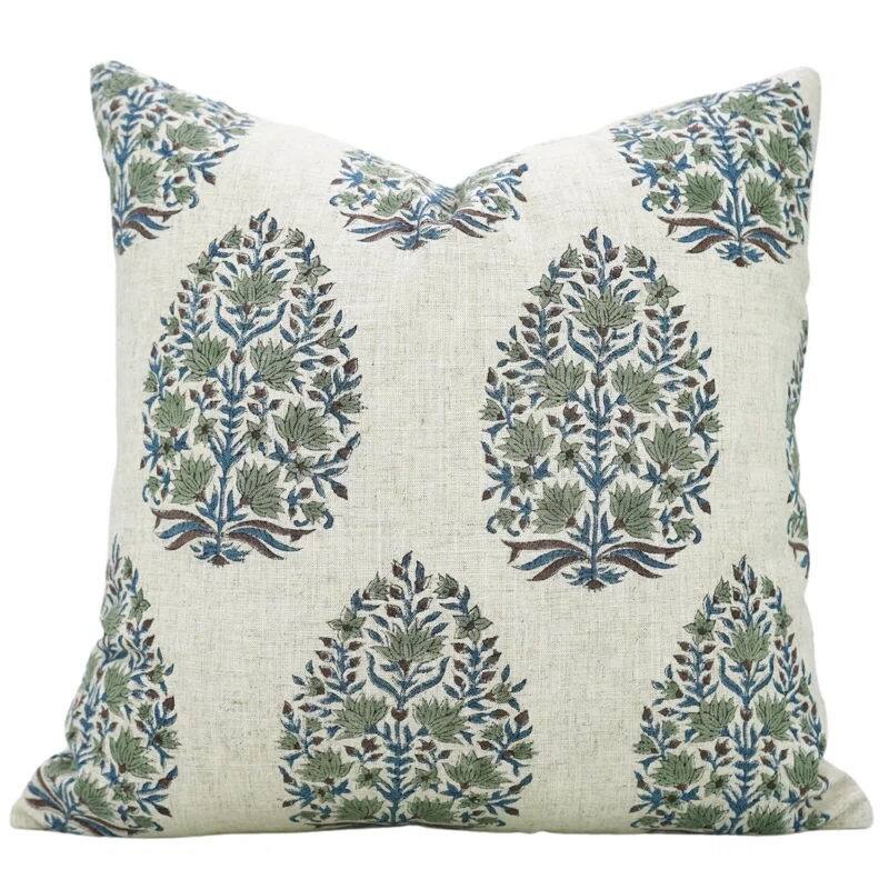 Fabdivine Bohemian Linen Artisan Fall Decorative Pillow Cover Accent, Kumud