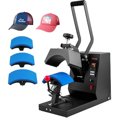 VEVOR Hat Heat Press Cap Heat Press Machine 4 Heating Pads Sublimation Transfer - 10.16x19.69x14.25in
