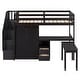 preview thumbnail 29 of 112, Space-Saving Wood Loft Bed with Storage Stairs & Wardrobe, Multifunctional Furniture Bed Frame with Desk & Drawers