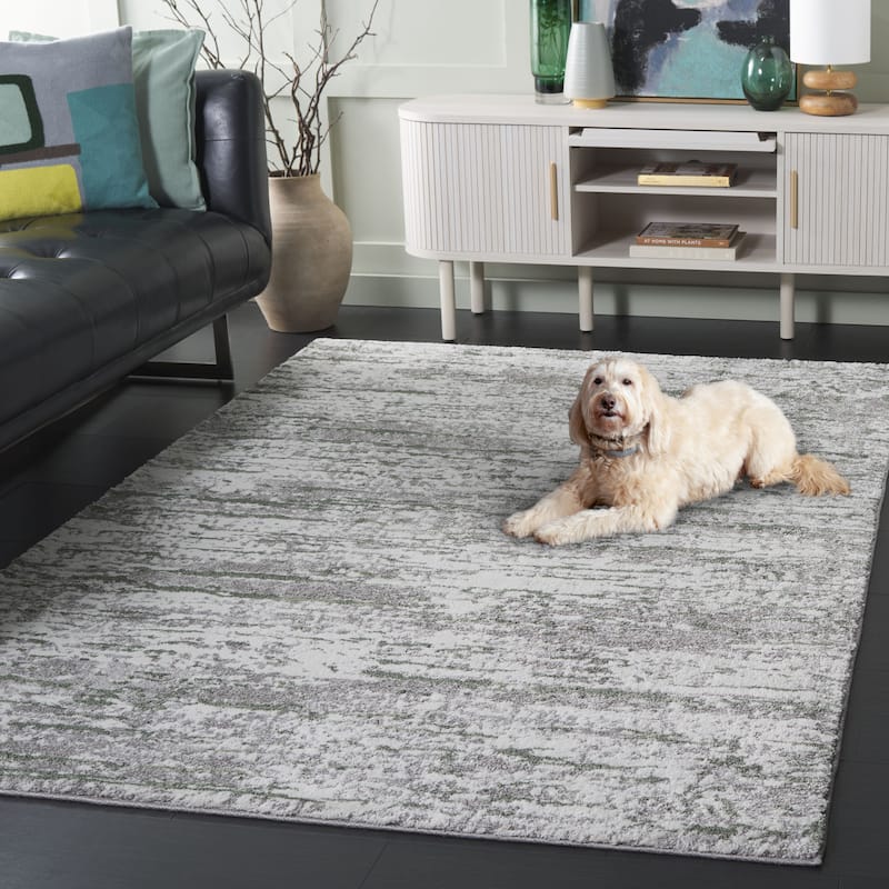 SAFAVIEH Century Iida Modern Abstract Rug - 4'5" x 6'5" - Grey/Dark Green - Rectangle