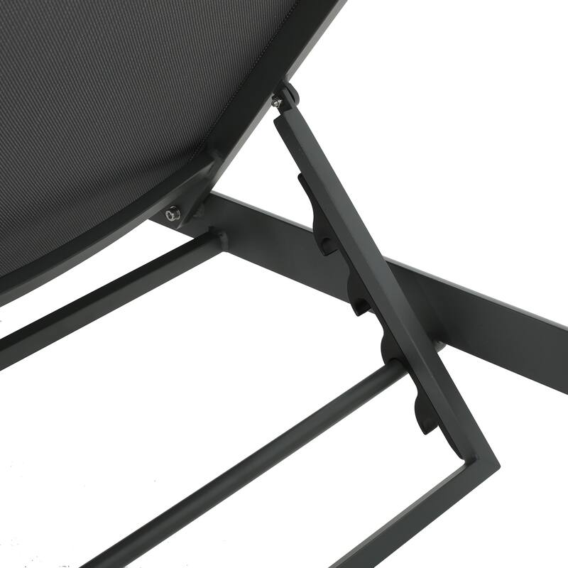 Roomfitters Adjustable Outdoor Chaise Lounge Chair, Modern Patio Recliner with Aluminum Frame