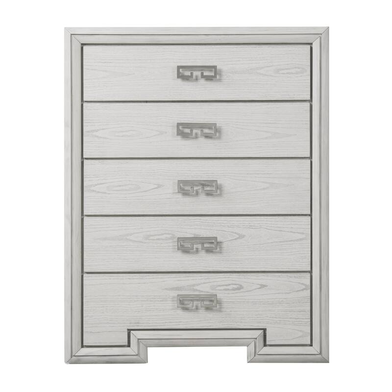 Furniture of America Klasiin Rustic White Wood 5-Drawer Chest - Rustic White