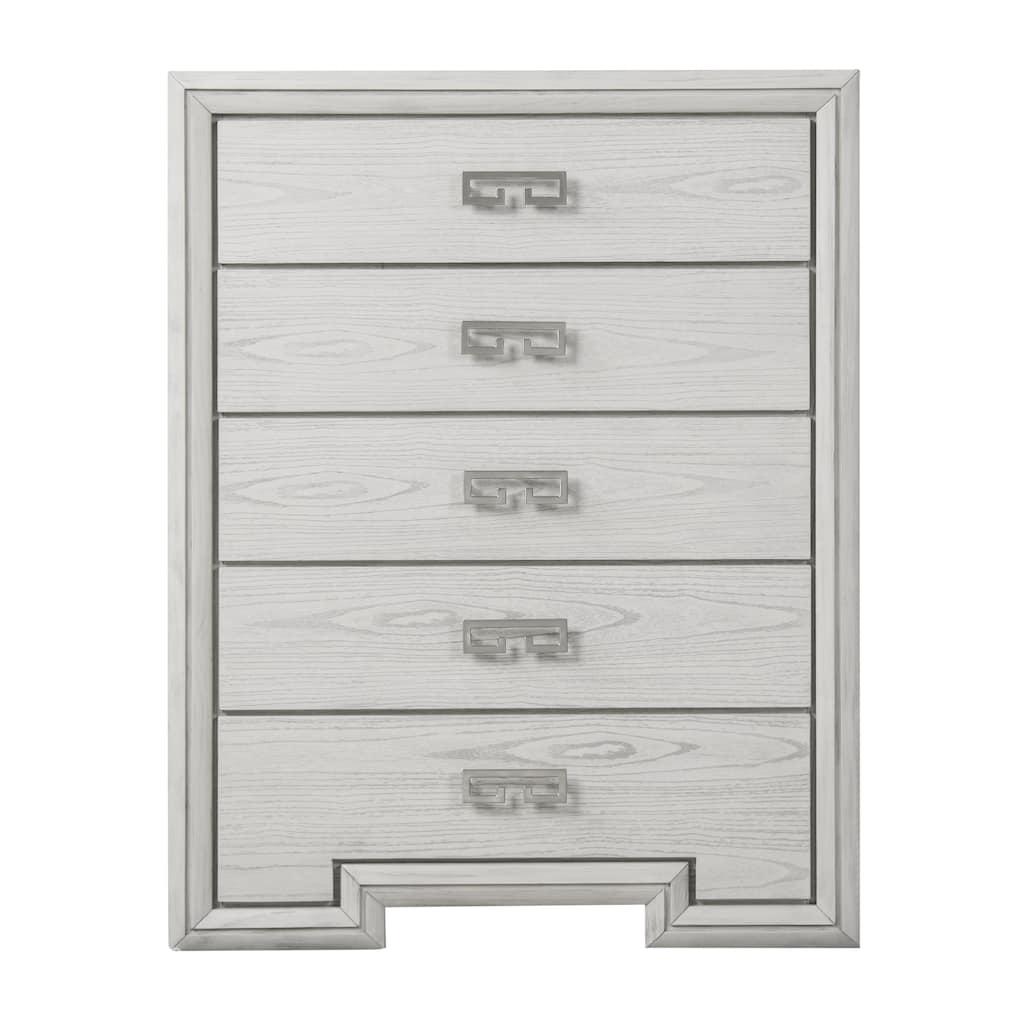 Furniture of America Klasiin Rustic White Wood 5-Drawer Chest