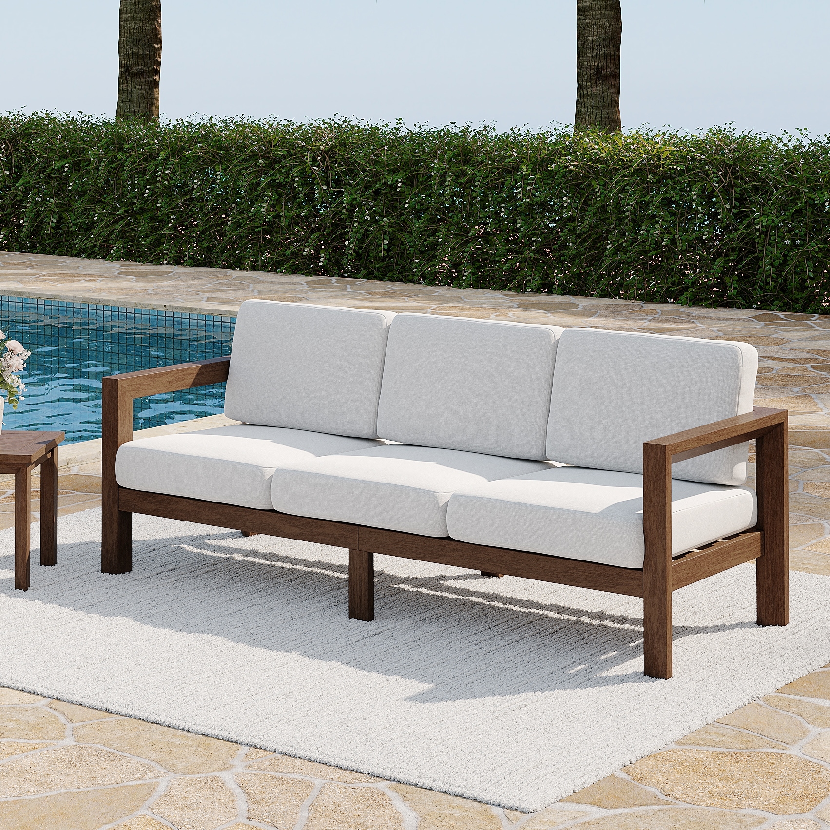 Solid Teak Outdoor Patio Furniture Sofa Club Chair Table