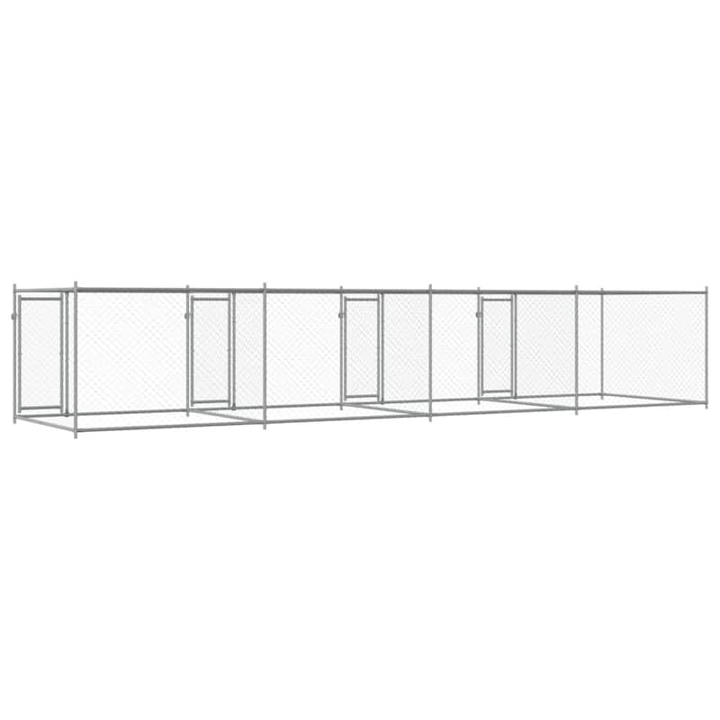 vidaXL Dog Cage Grey Galvanized Steel Durable Dog Cage