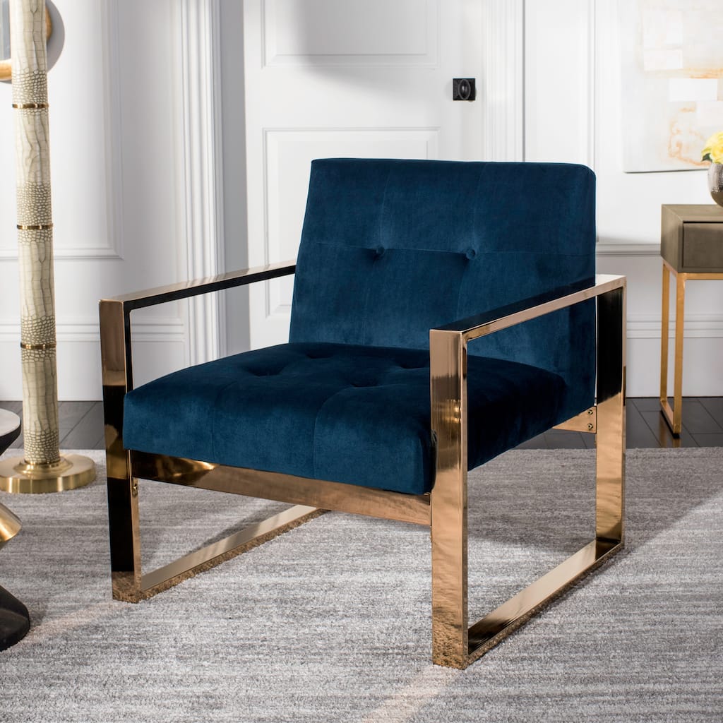 SAFAVIEH Merrily Glam Navy Accent Chair - 30Wx31Dx32H
