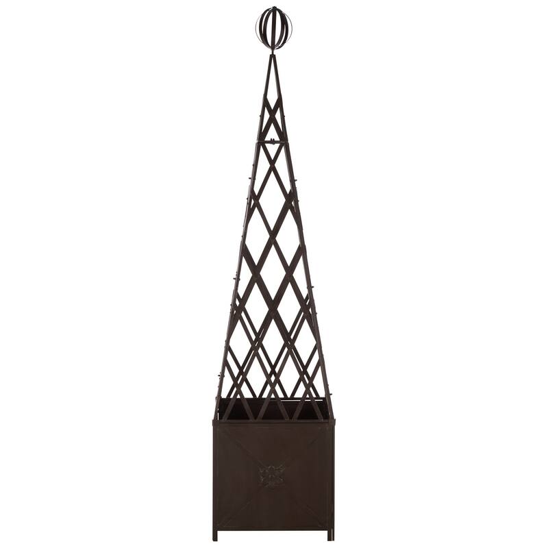 SAFAVIEH Outdoor Patio Furniture Caledonia Trellis Planter - 22"W x 22"D x 98"H