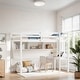 preview thumbnail 1 of 11, Twin Loft Bed with built-in desk and bookcase, White White