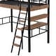 preview thumbnail 12 of 10, Twin Size Multifunctional Design Metal Loft Bed with Built-in Desk, Storage Shelf and Ladder, No Box Spring Required, Black