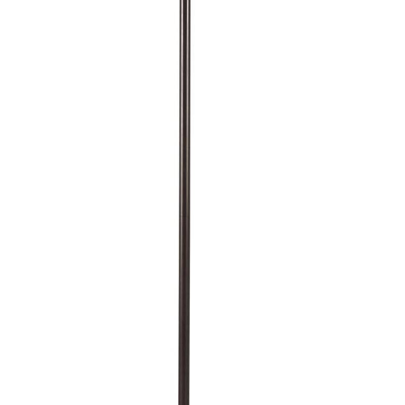 150 Watt 6 Way Metal Floor Lamp with Fabric Tapered Shade, Bronze