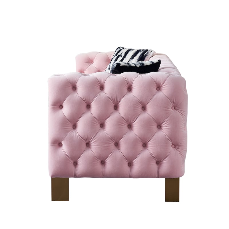 Chesterfield Modern Tufted Velvet Comfortable Living Room Sofa, 84.25''W Couch