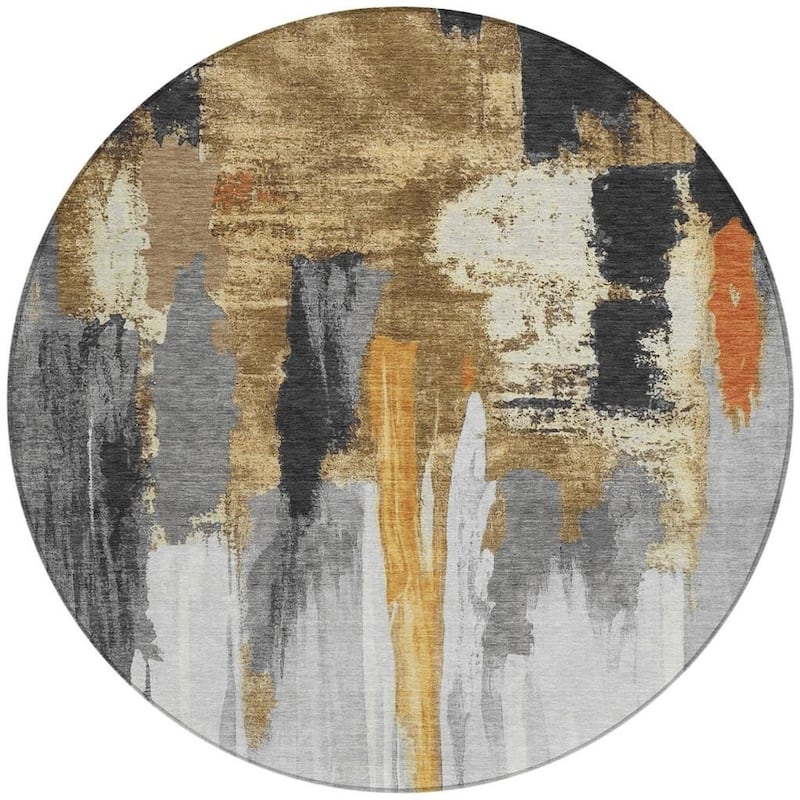 HomeRoots Abstract Transitional Rectangle Outdoor Rug