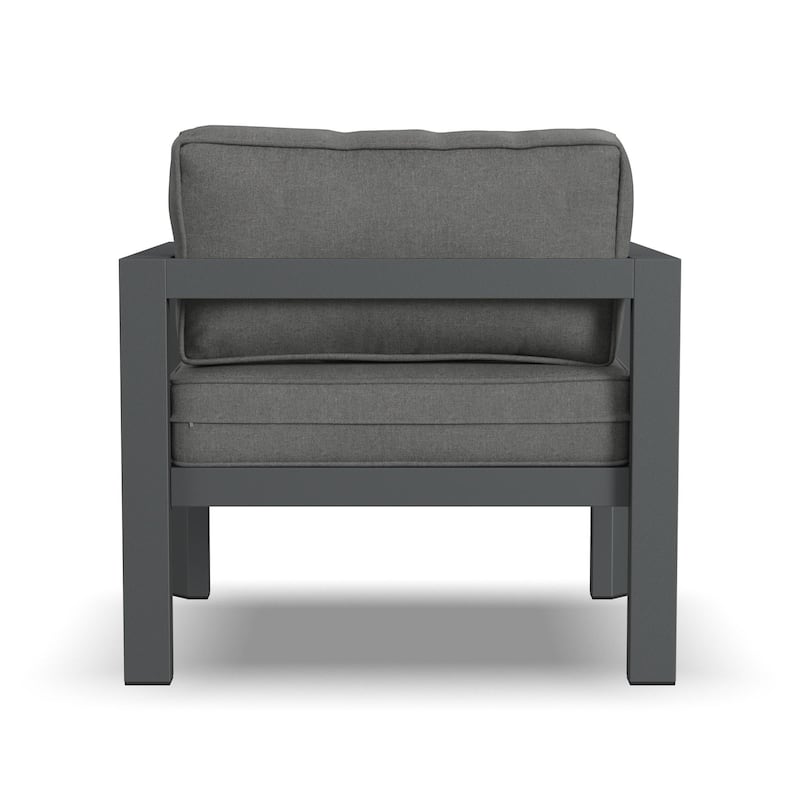 Grayton Gray Aluminum Outdoor Aluminum Lounge Chair - 33" x 32" x 29"