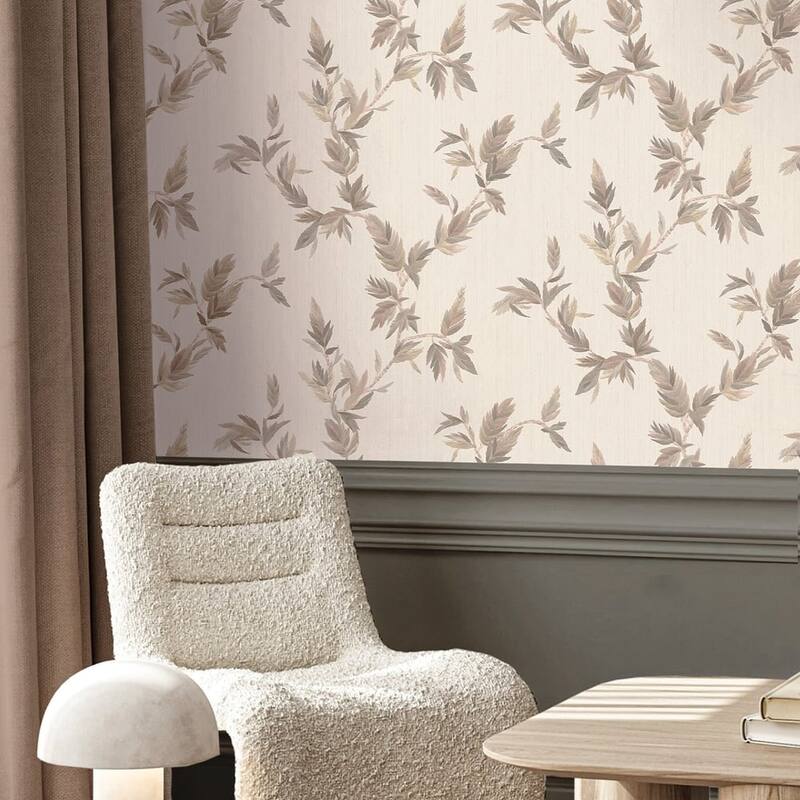 Galerie Wallcoverings Ornamenta Collection Thin Leaf Shimmer Finish Vinyl on Non-woven Wallpaper Roll