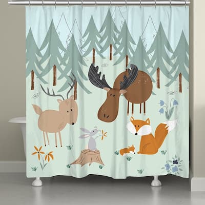 Outdoor Critters Woods Shower Curtain
