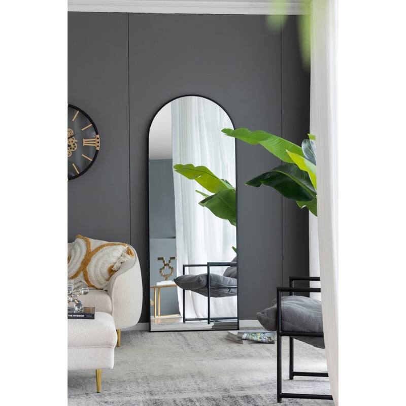 Rectangular Arch Frame Mirror - 6' - Black