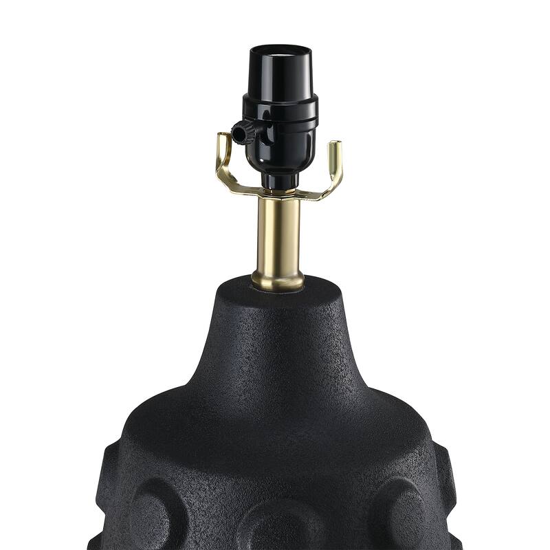 3-Way Ceramic Table Lamp with White Drum Shade - 23.5 in. H