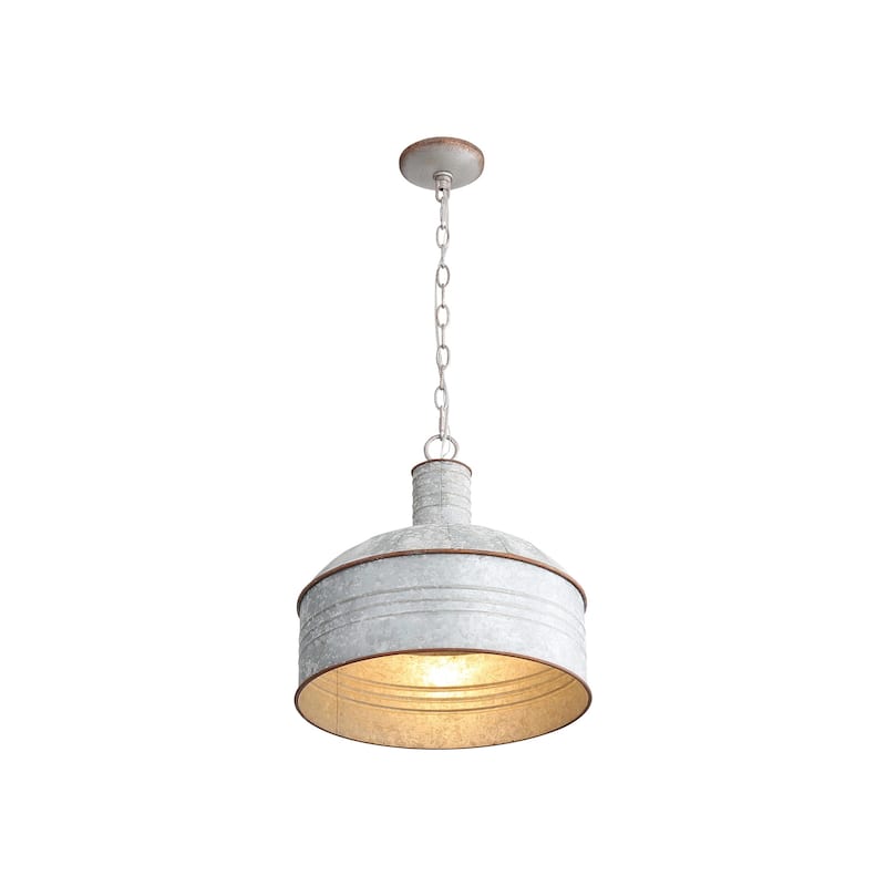 Wry Lighting Tinsmith 1-light Pendant in Aged Galvanized Steel - Gold