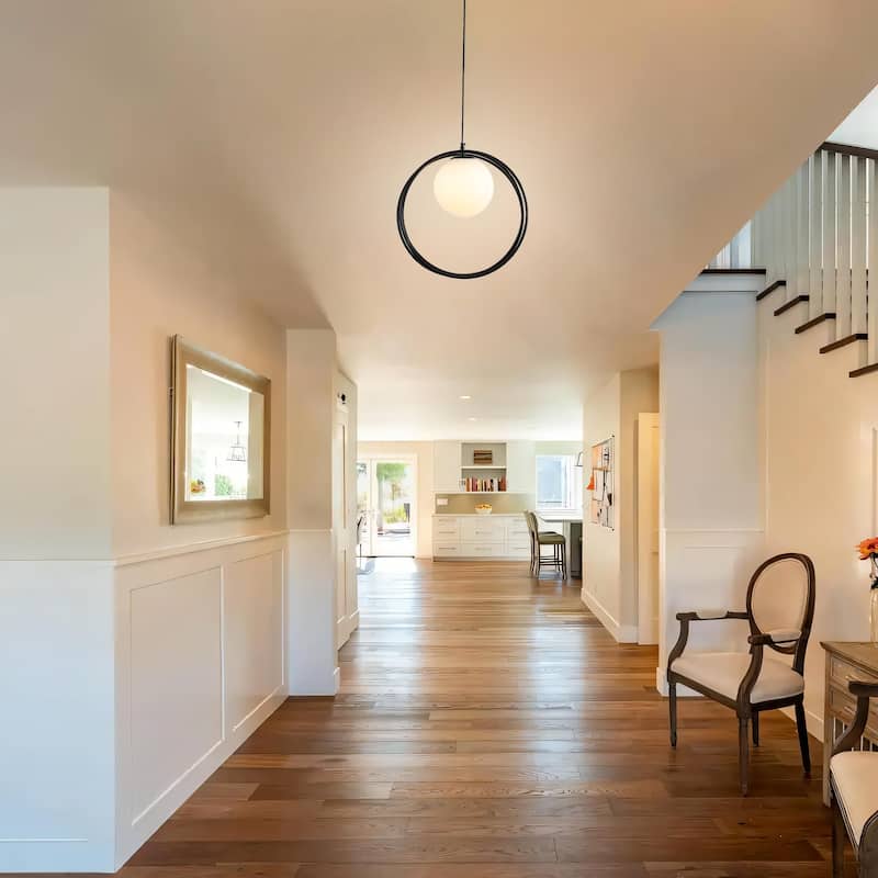 1-Light Modern Minimalist Ring Globe Chandelier