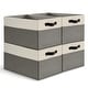 preview thumbnail 4 of 22, Cheer Collection 4 Pack Large Fabric Storage Baskets with Handles Collapsible Organizer Bins Gray and White