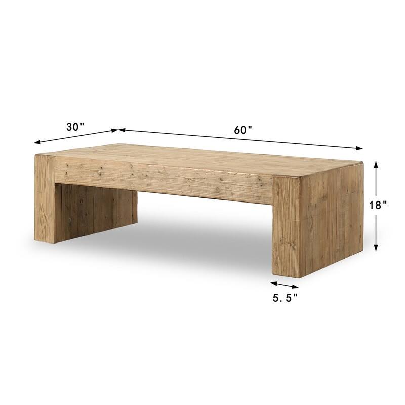 Seaside Slab Coffee Table 60x30 Weathered Natural