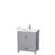Option Gray, White Cultured Marble Top, Chrome Trim