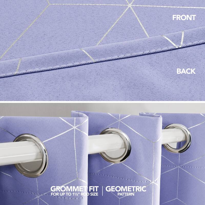 Deconovo Decorative Silver Diamond Curtains (2 Panel)