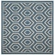preview thumbnail 72 of 79, SAFAVIEH Courtyard Carolee Indoor/ Outdoor Patio Backyard Rug 5'3" x 5'3" Square - Blue/Beige