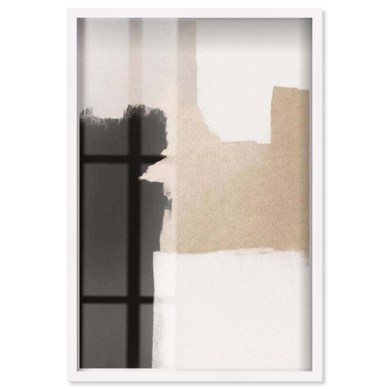 Beige and Black I Shadowbox by Art Remedy - White - 20" x 30"