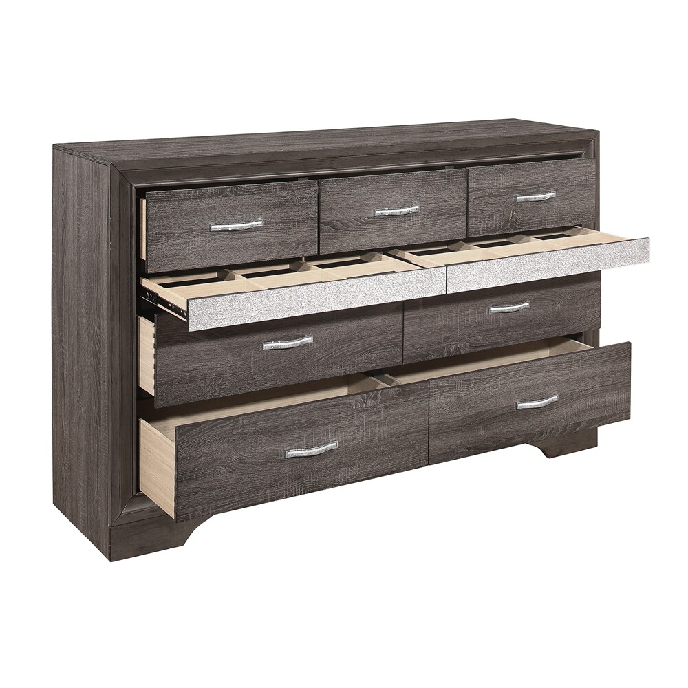Unique Style Bedroom Dresser of Drawers Hidden Drawers Glitter Wooden - Bed  Bath & Beyond - 39212158